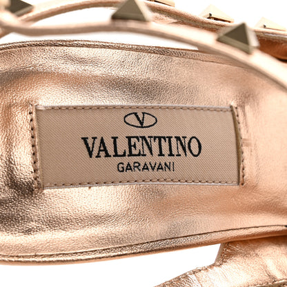 Valentino Garavani Metallic Nappa Sequin Liquid Metal Rockstud Ankle Strap Pumps 39 Rame Poudre 6 of 11