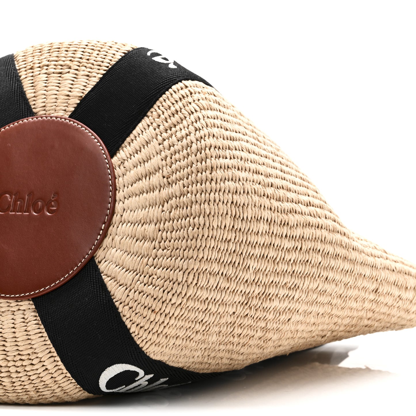X MIFUKO Raffia Large Woody Basket Bag Black Beige