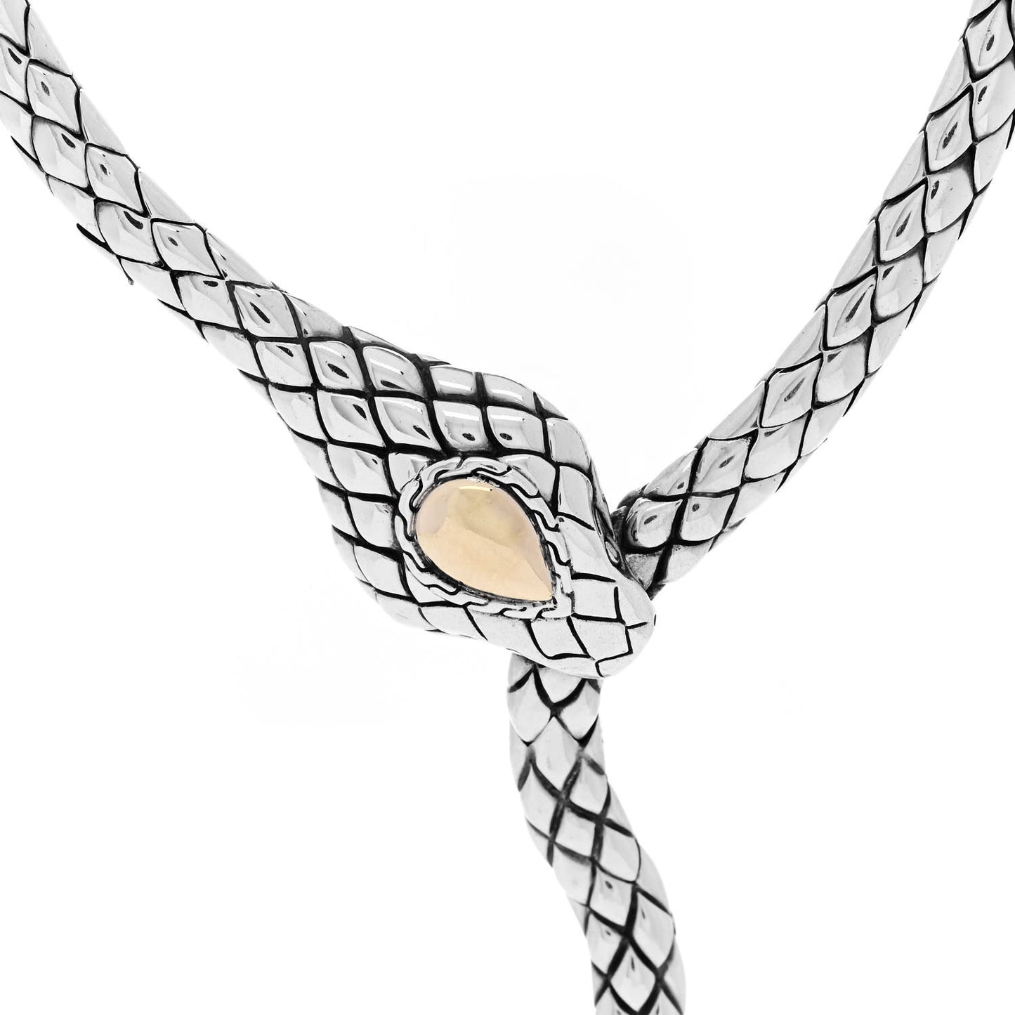 Sterling Silver 18K Yellow Gold Snake Lariat Necklace