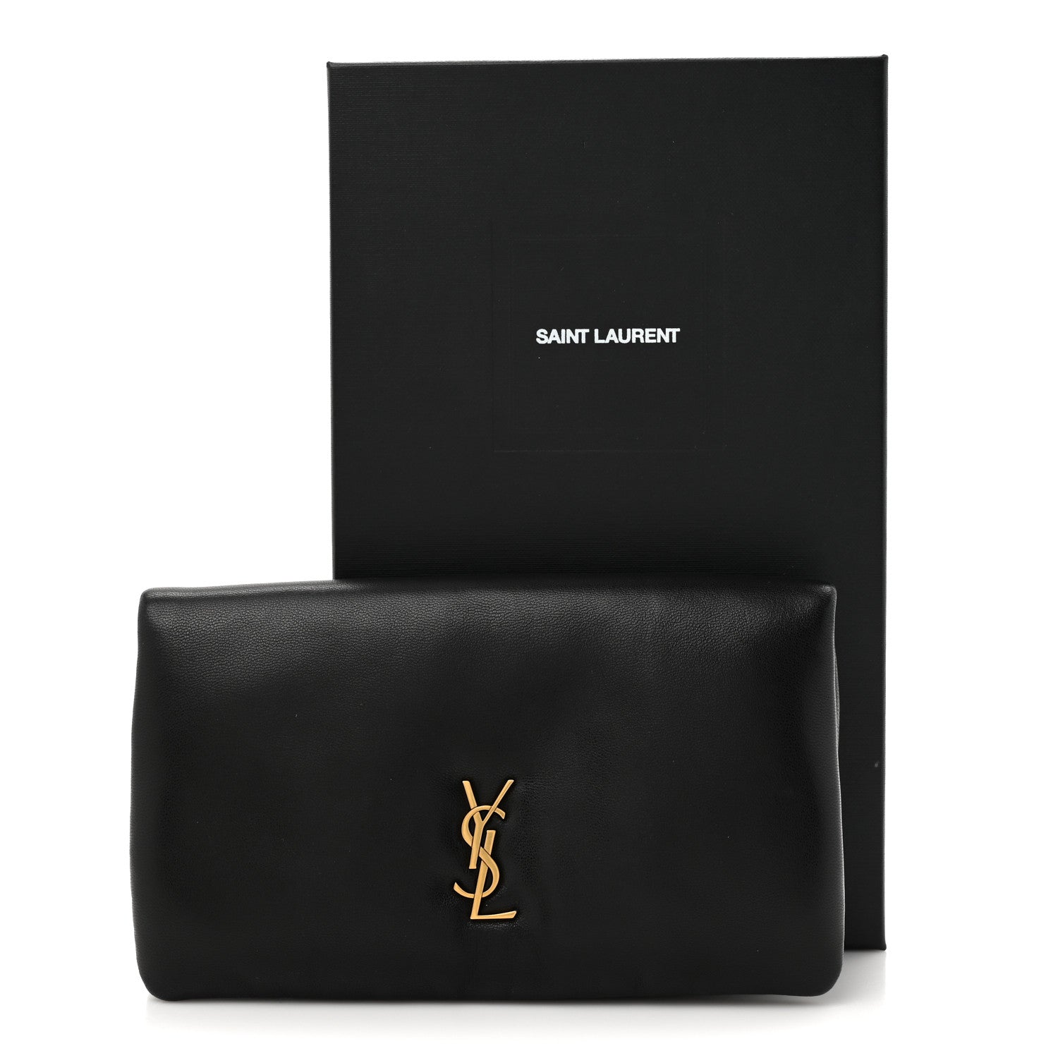 Saint Laurent Lambskin Large Calypso Bi-Fold Wallet Black 9 of 9