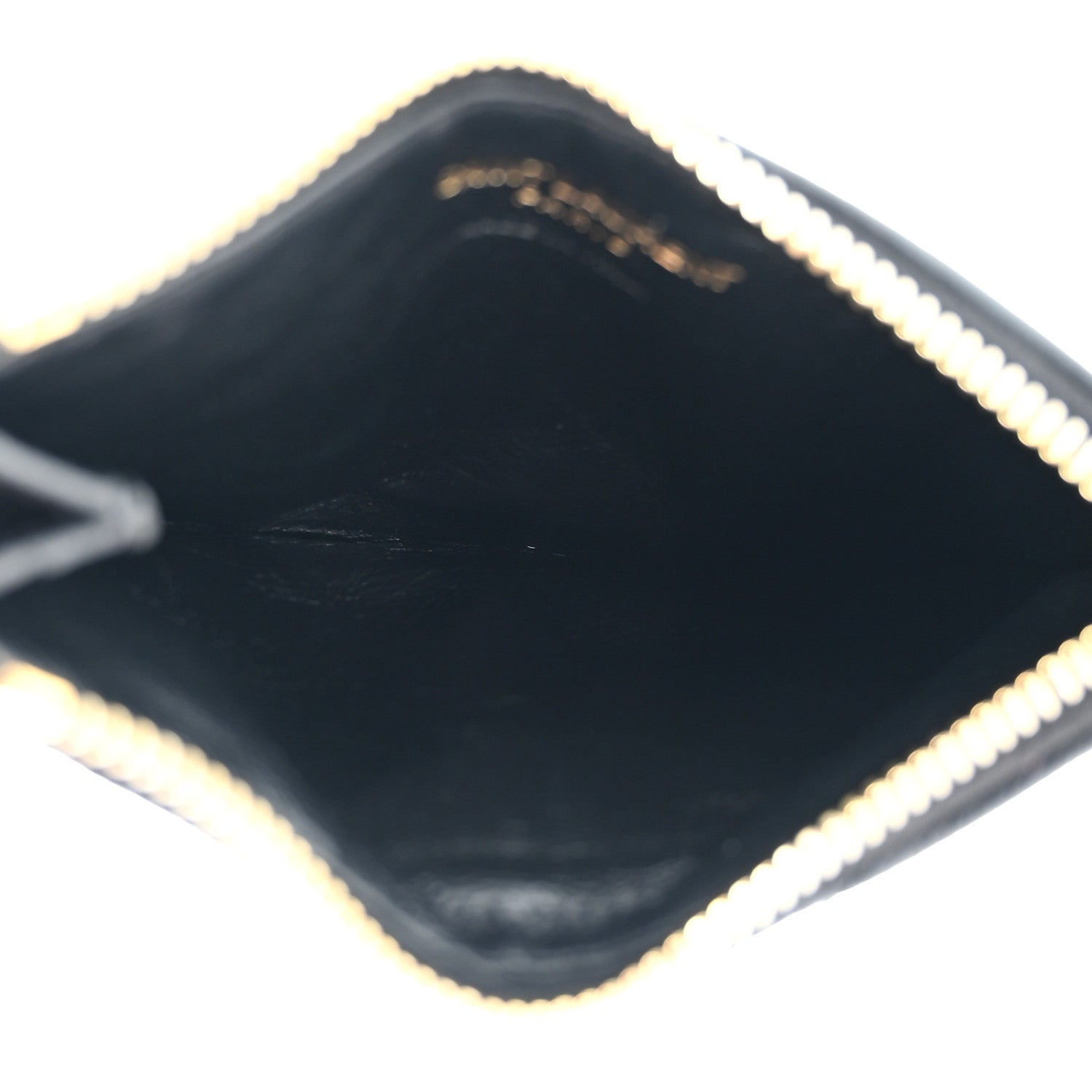 Saint Laurent Grain De Poudre Matelasse Chevron Monogram Fragments Zippered Card Case Black 5 of 10