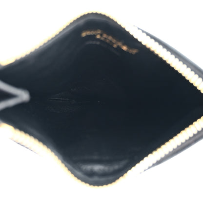 Saint Laurent Grain De Poudre Matelasse Chevron Monogram Fragments Zippered Card Case Black 5 of 10