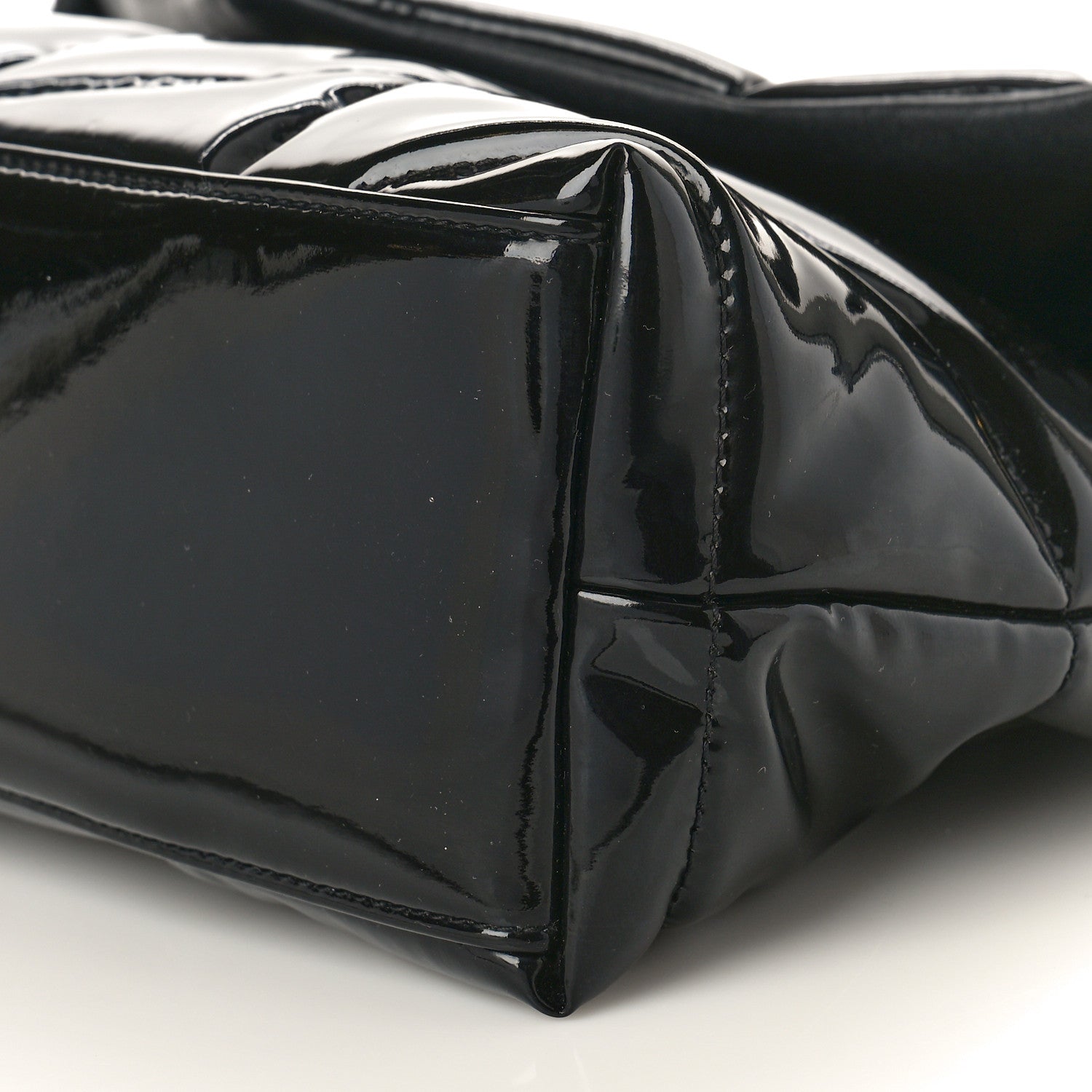 Saint Laurent SAINT LAURENT Patent Quilted Small Loulou Puffer Monogram Chain Satchel Black 12 of 12