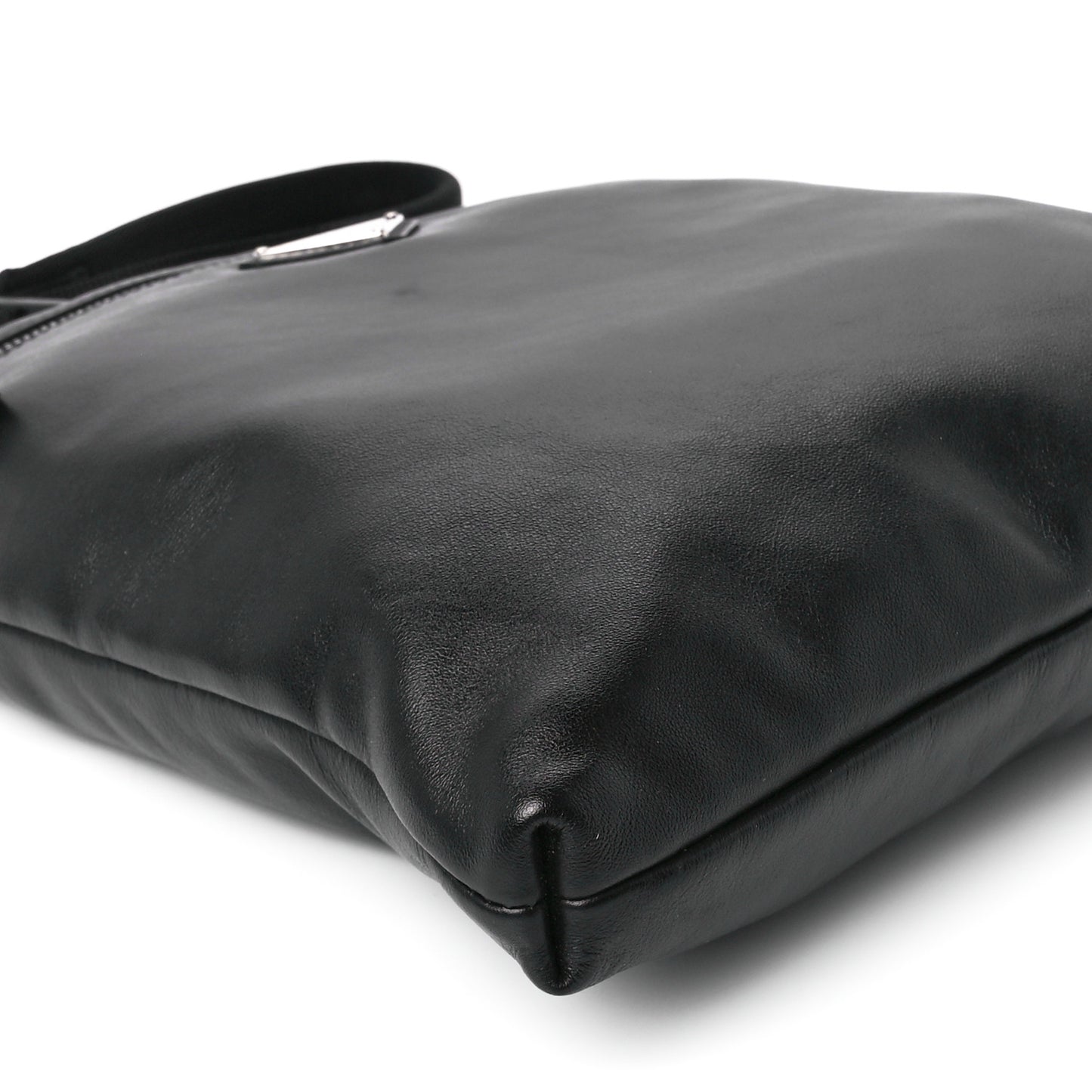 Soft Calf Flat Messenger Bag Black