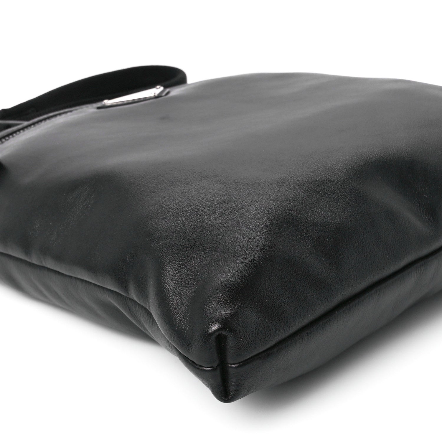 Prada Soft Calf Flat Messenger Bag Black 10 of 11