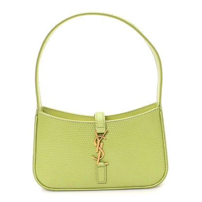 Saint Laurent Calfskin Lizard Embossed Le 5 A 7 Mini Hobo Dull Lime 1 of 10