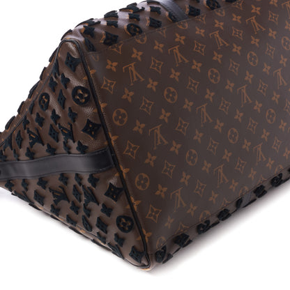 Louis Vuitton Monogram Tuffetage Keepall Triangle Bandouliere 50 Black Black 5 of 8