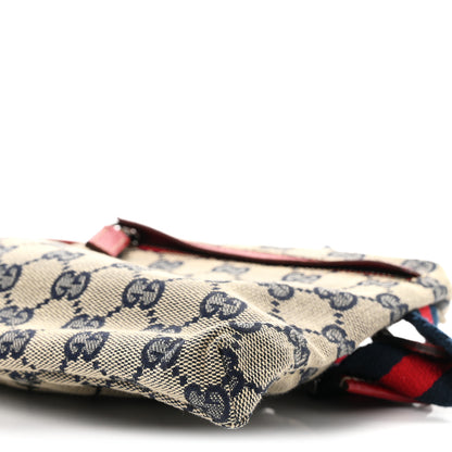 Gucci GG Monogram Web Double Pocket Belt Bag Navy Red 9 of 9