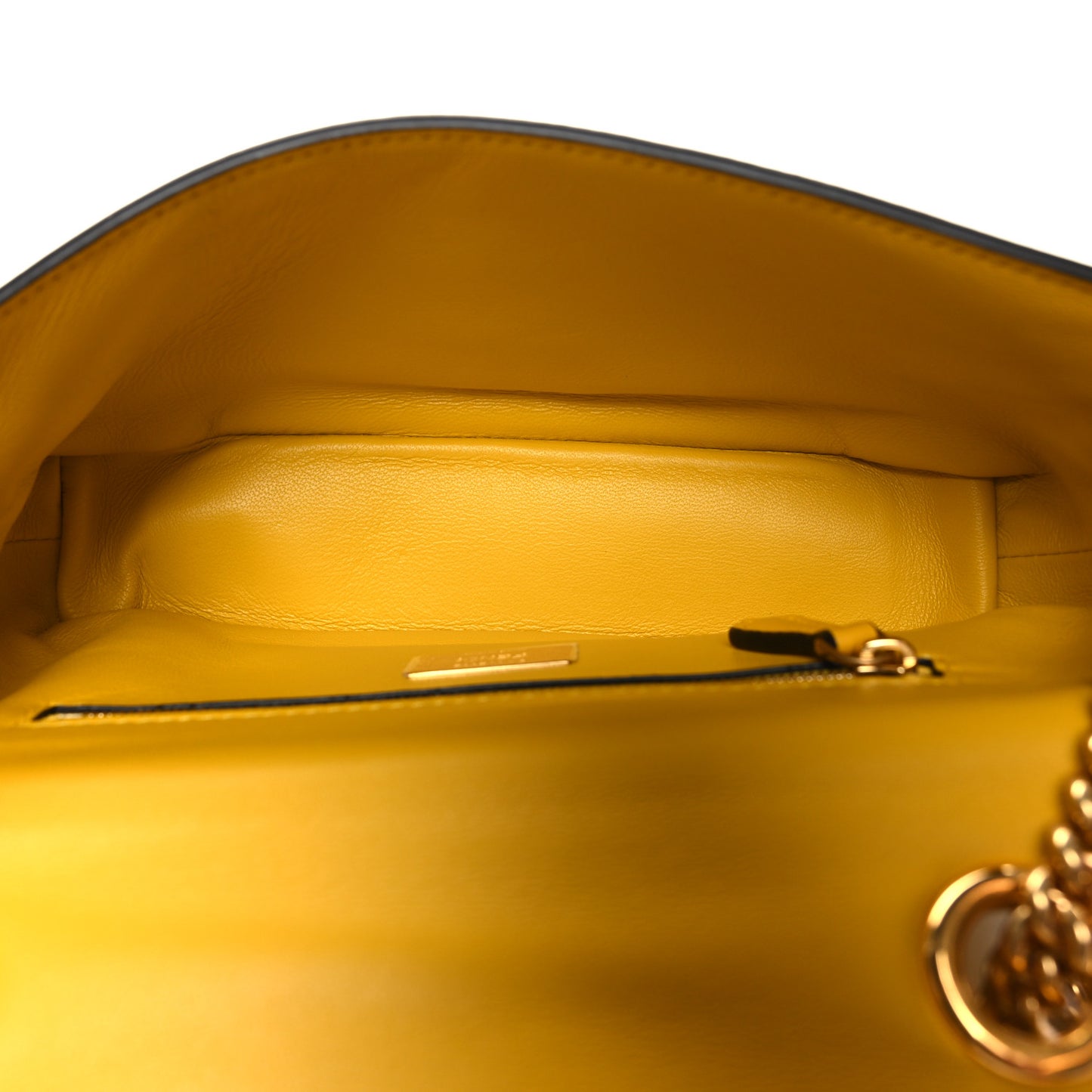 Nappa Small FF Embossed Midi Chain Baguette Mimosa