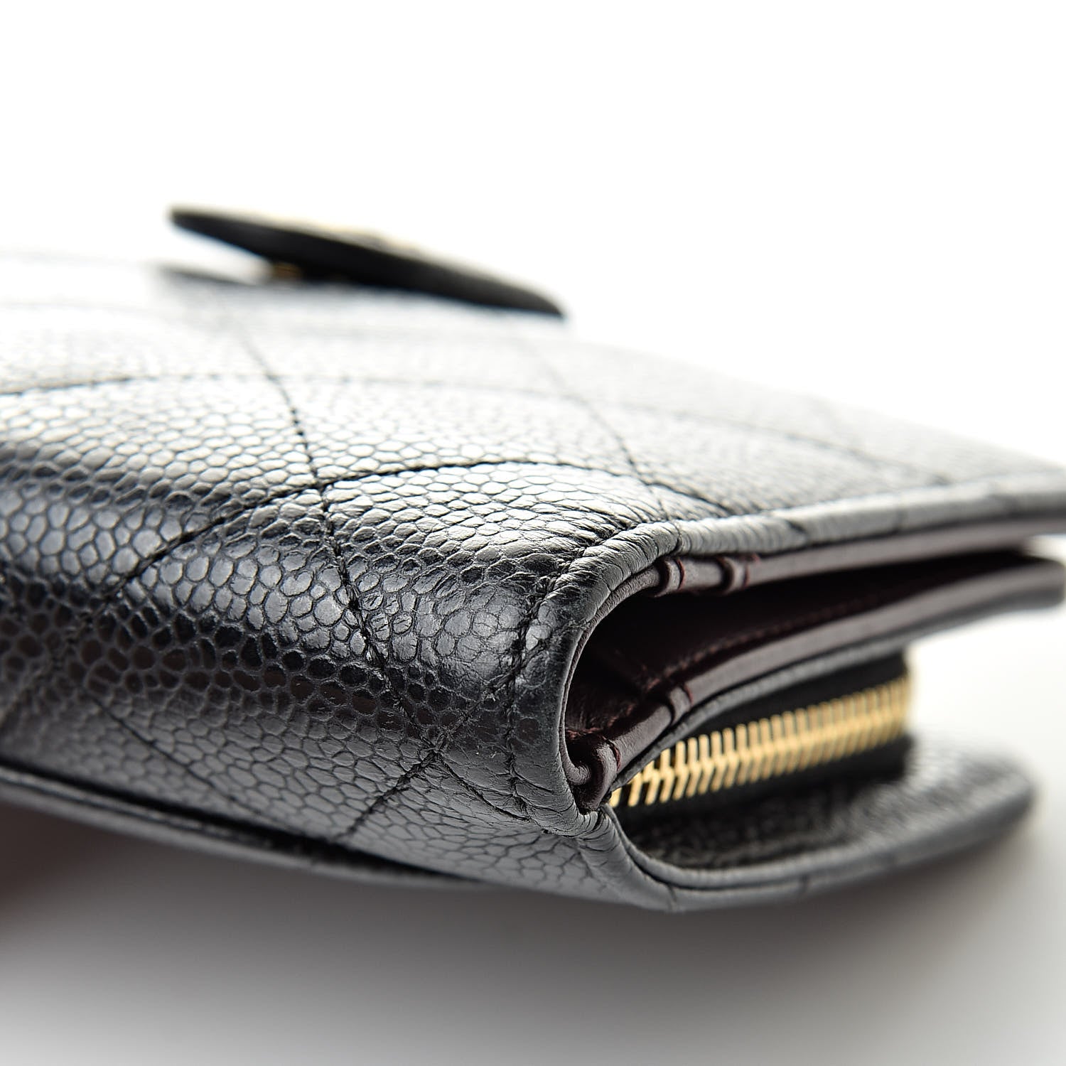 Chanel Caviar Quilted Zipped Pocket Wallet Black 12 of 14