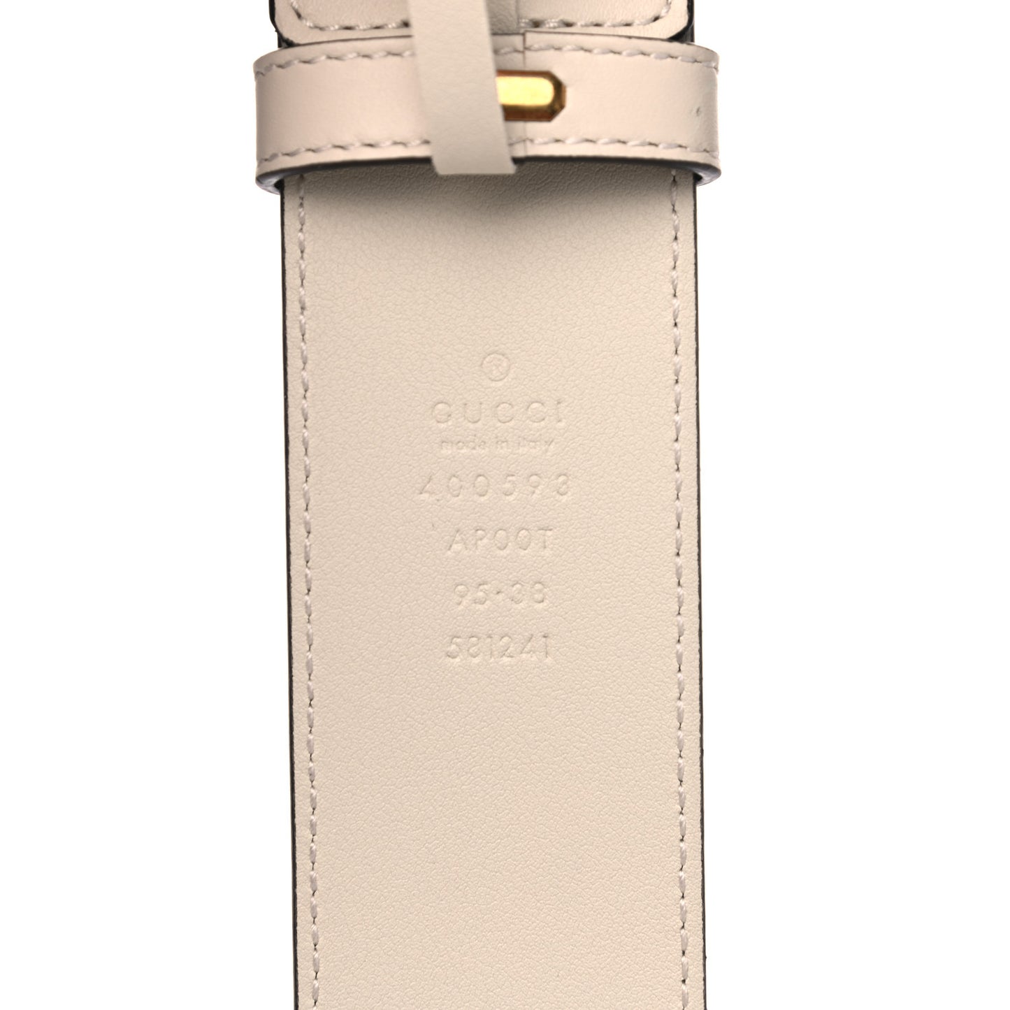 Calfskin Double G 40mm Belt 95 38 Mystic White