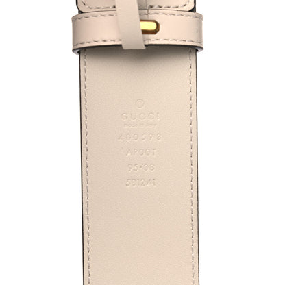 Gucci Calfskin Double G 40mm Belt 95 38 Mystic White 3 of 4