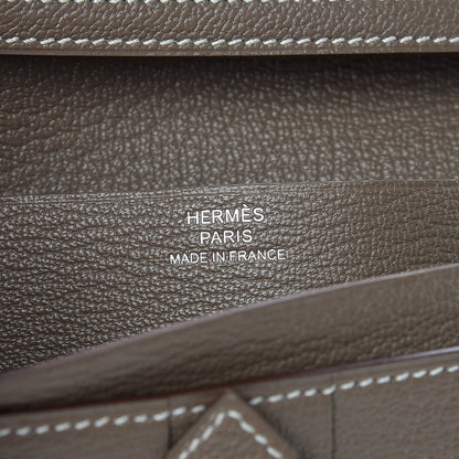 Hermes Chevre Mysore Bearn Gusset Wallet Etoupe 6 of 10