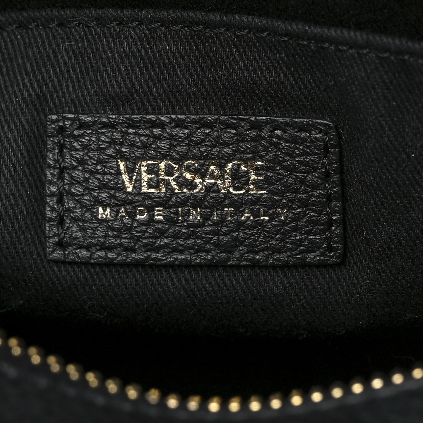 Grainy Calfskin Virtus Small Camera Bag Black