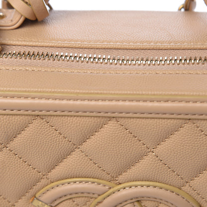 Chanel Caviar Quilted Medium CC Filigree Vanity Case Beige 15 of 17