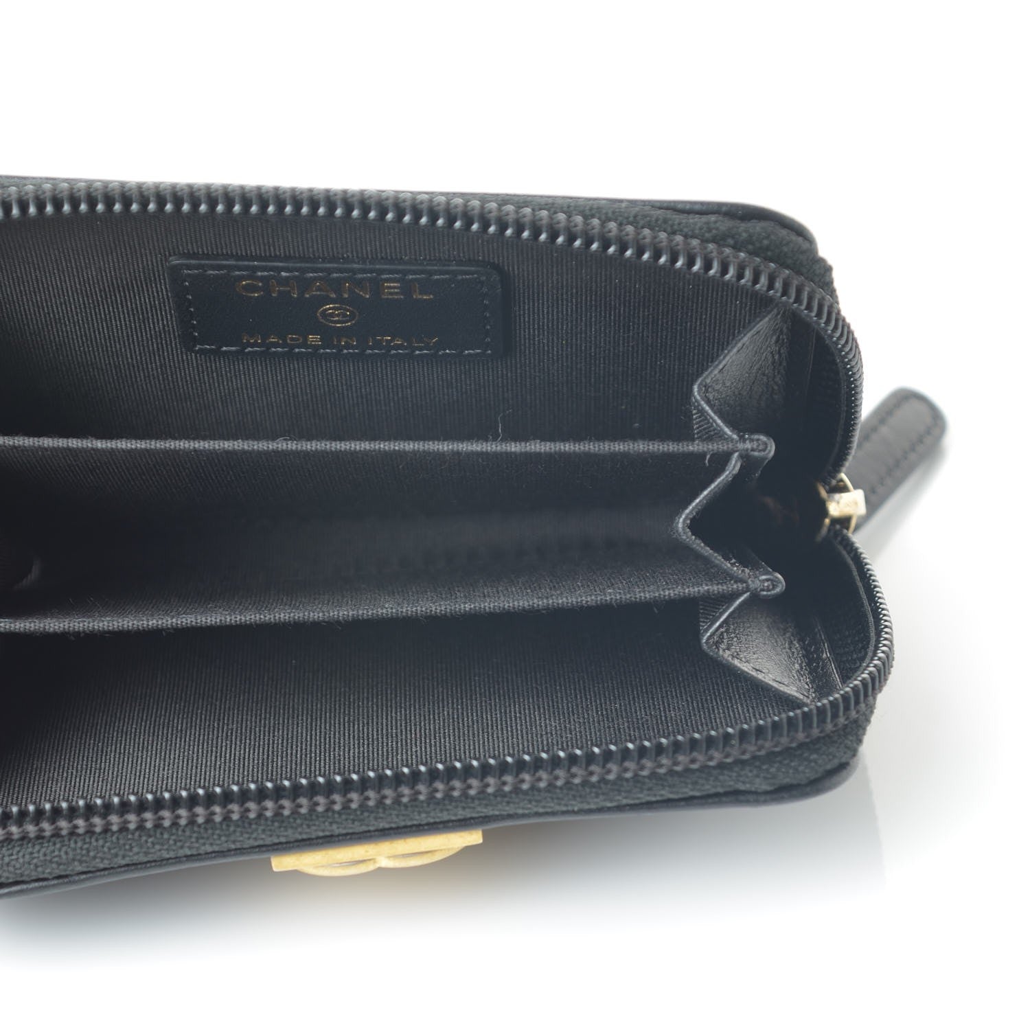 Chanel Lambskin Quilted Zip Around Boy Coin Purse Wallet Black 5 of 8