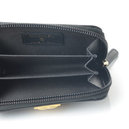 Chanel Lambskin Quilted Zip Around Boy Coin Purse Wallet Black 5 of 8