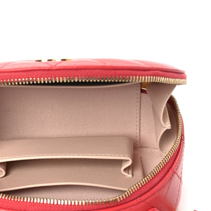 Chanel Lambskin Quilted Small Chic Riviera Top Handle Vanity Case Red 5 of 10