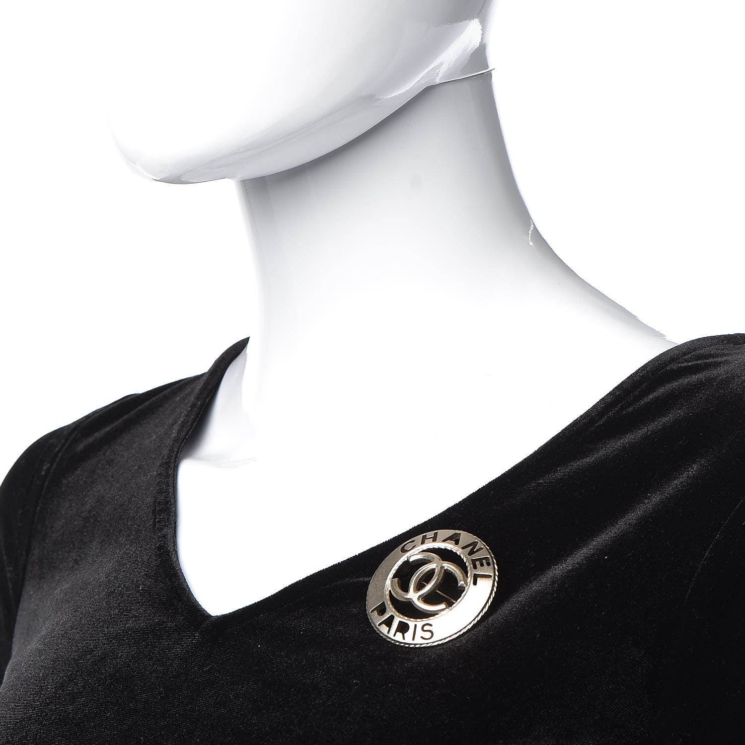 Chanel Metal CC Paris Brooch Light Gold 2 of 6
