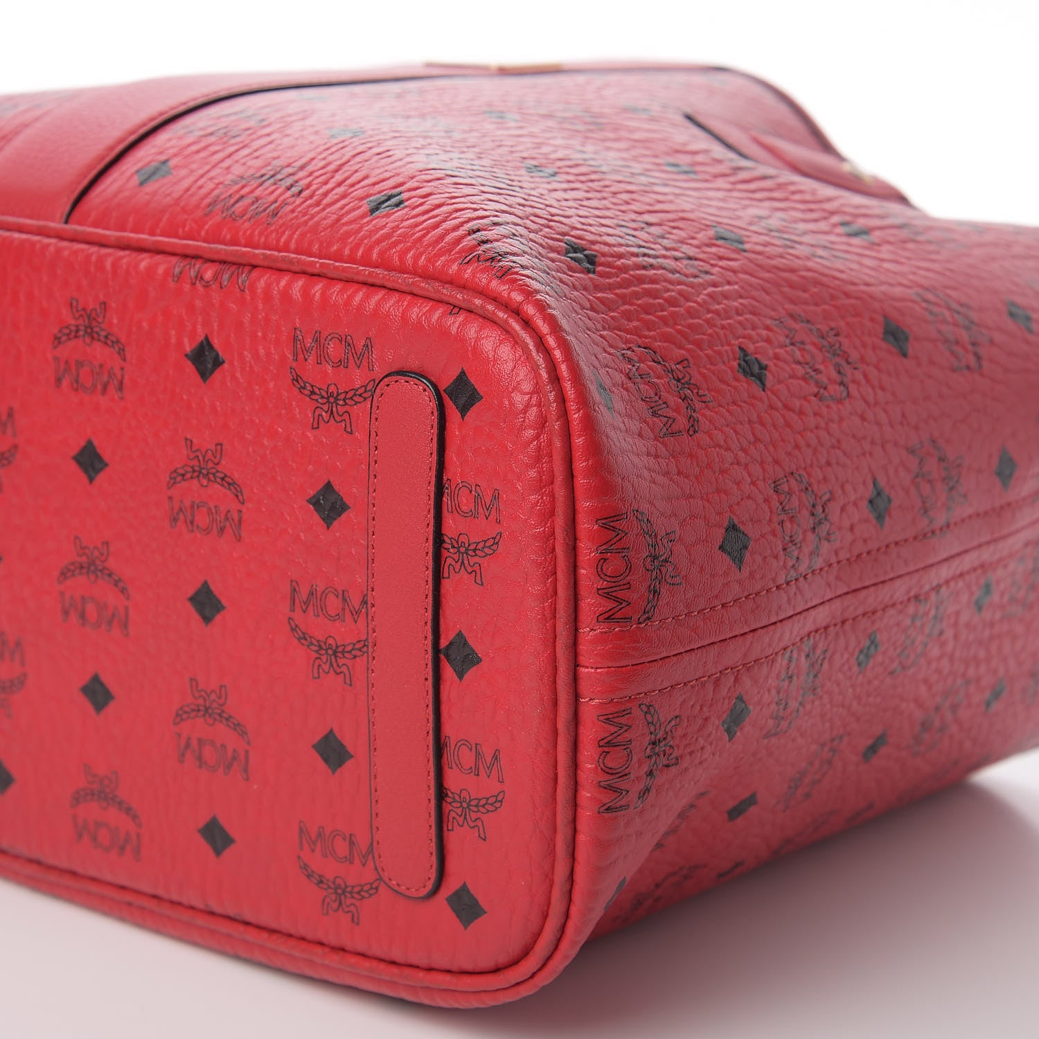 MCM Visetos Medium Liz Reversible Shopper Tote Ruby Red 8 of 14