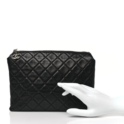 Chanel Lambskin Quilted Cosmetic Case Black 2 of 10