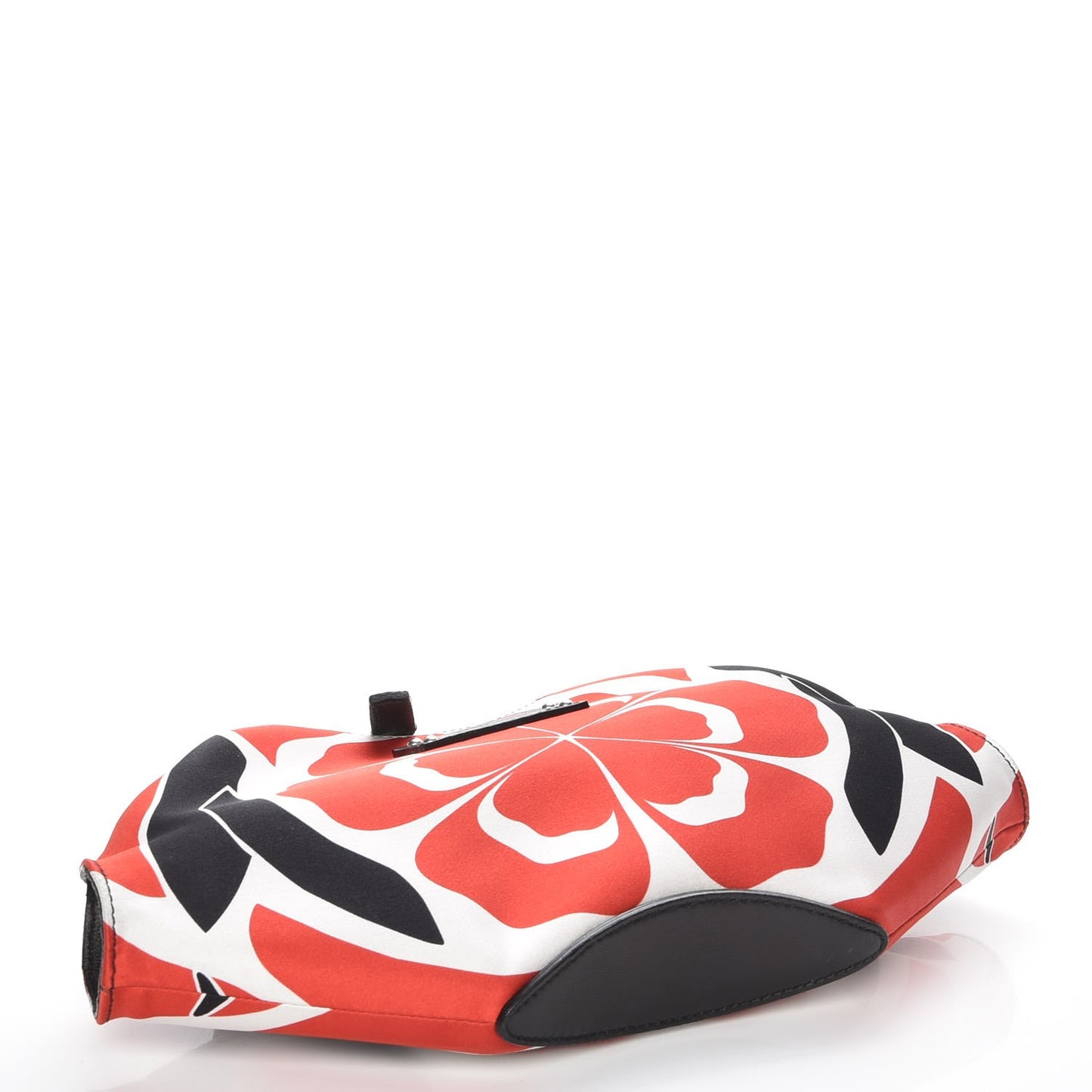 Silk Flower Collage De Manta Clutch Red Black White