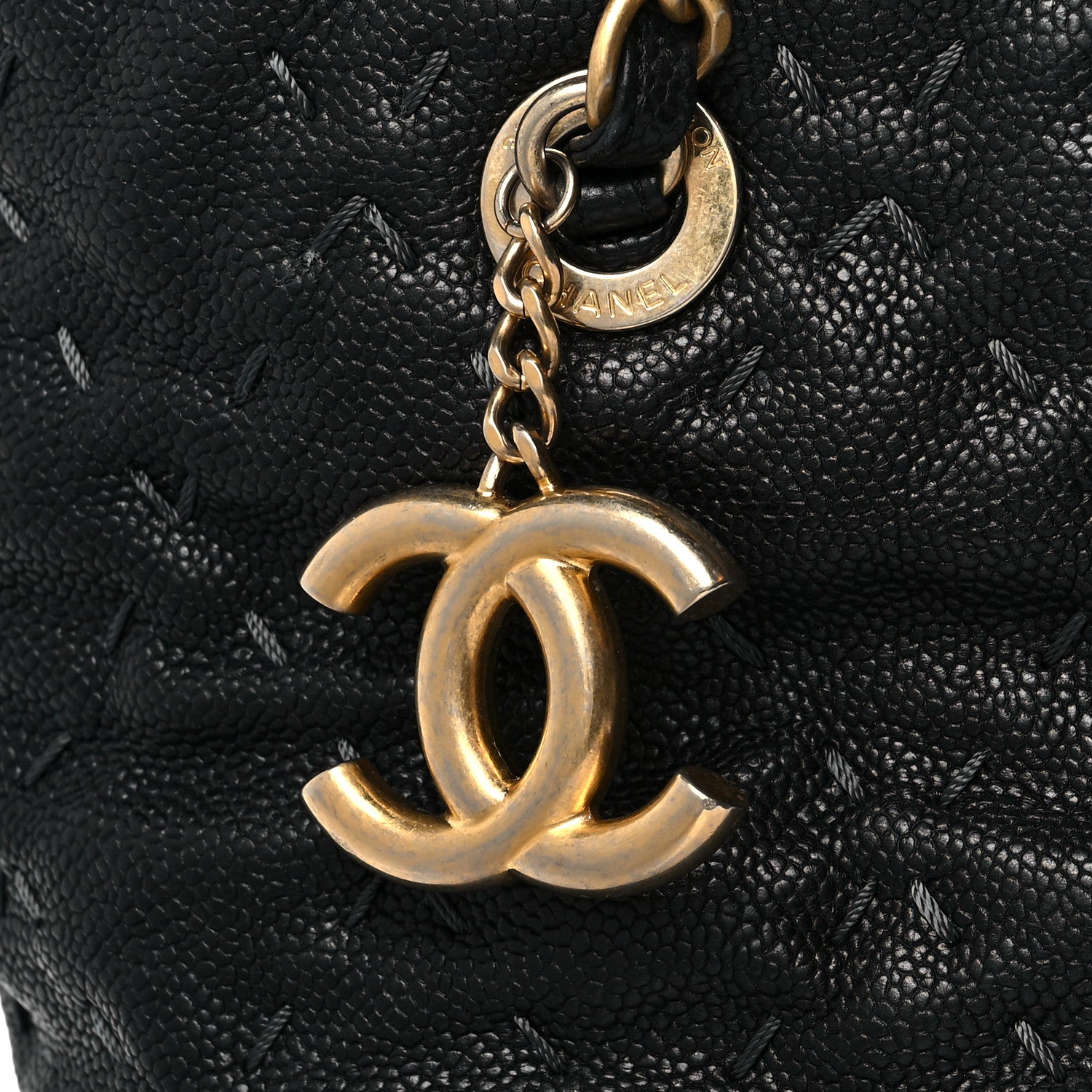 Chanel Caviar Stitched Tote Black 9 of 13