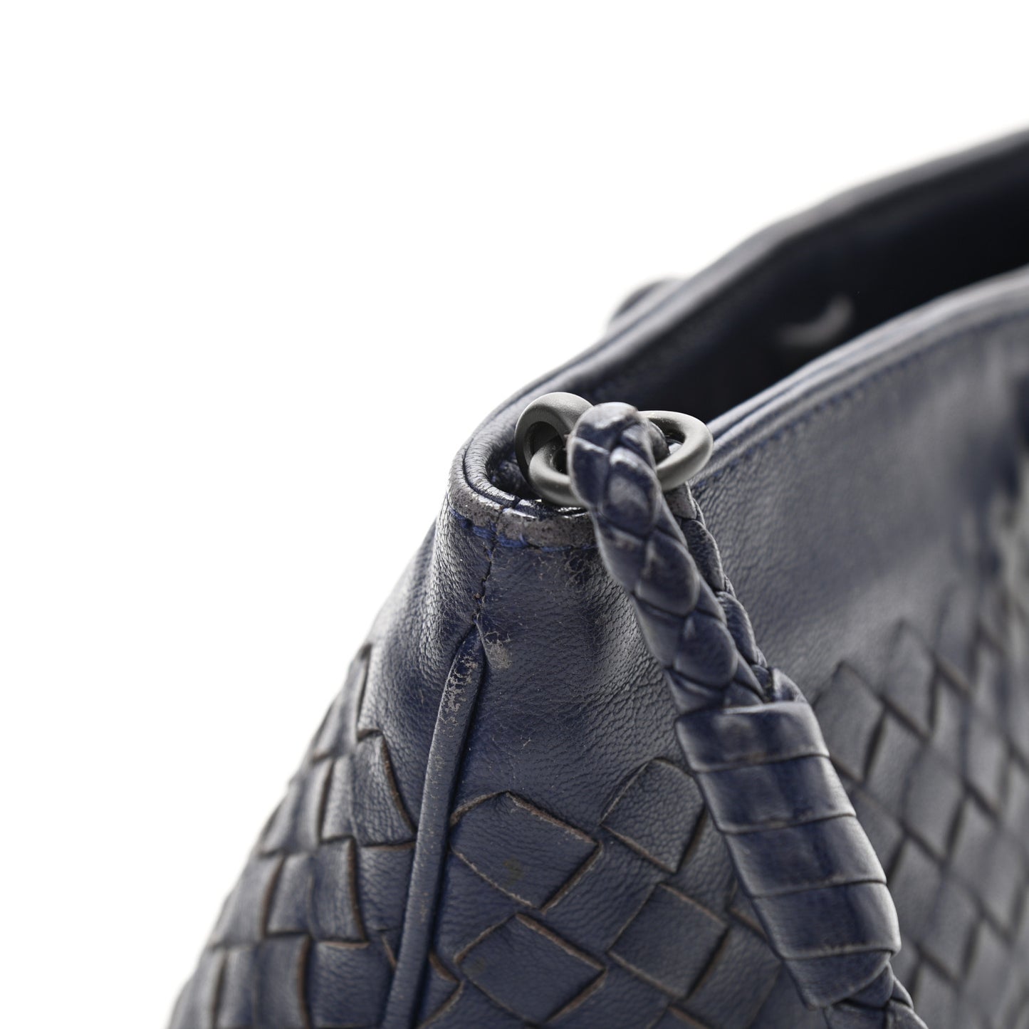 Nappa Intrecciato Mini Shoulder Bag Navy Blue