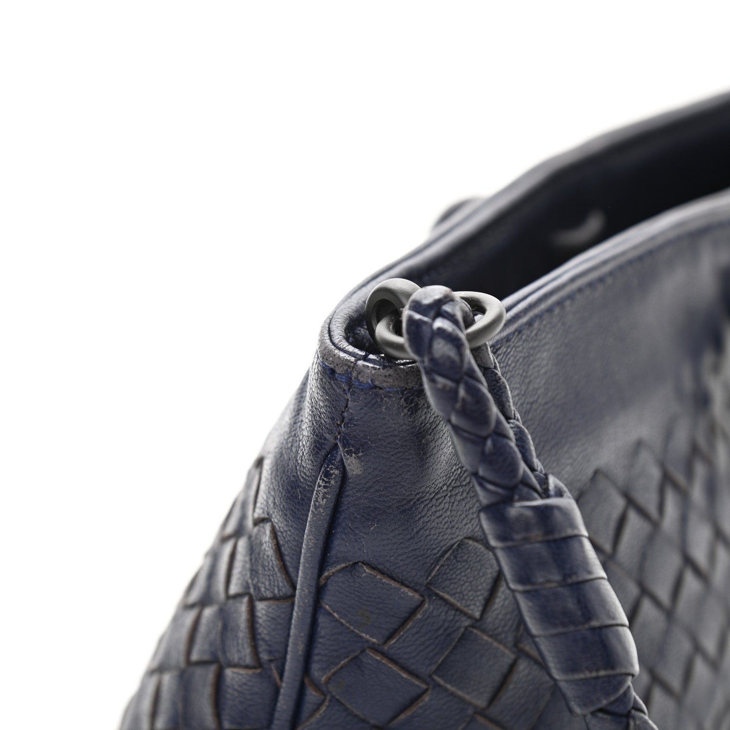 Bottega Veneta Nappa Intrecciato Mini Shoulder Bag Navy Blue 12 of 13