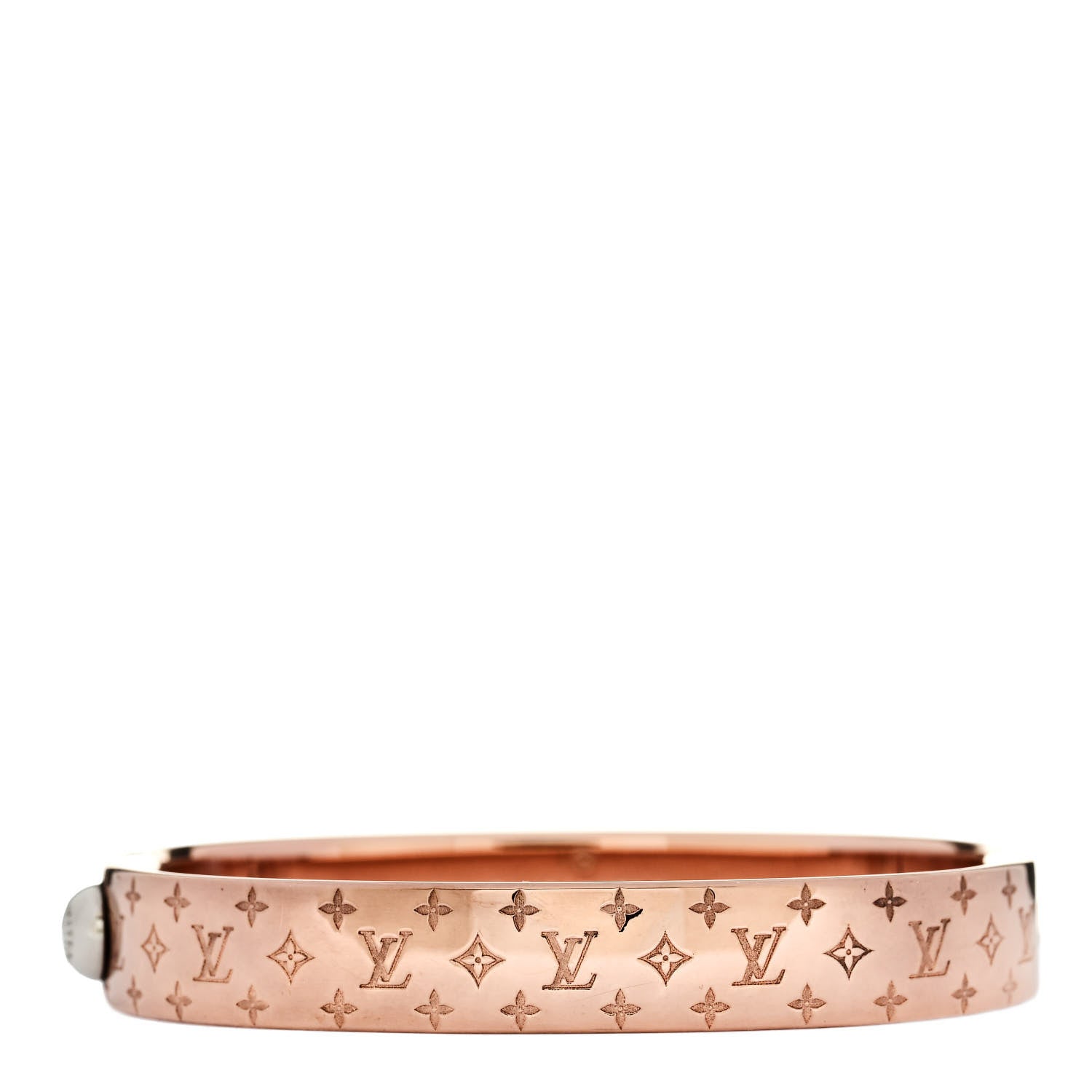 Louis Vuitton Brass Monogram Nanogram Cuff S Gold Pink 3 of 6