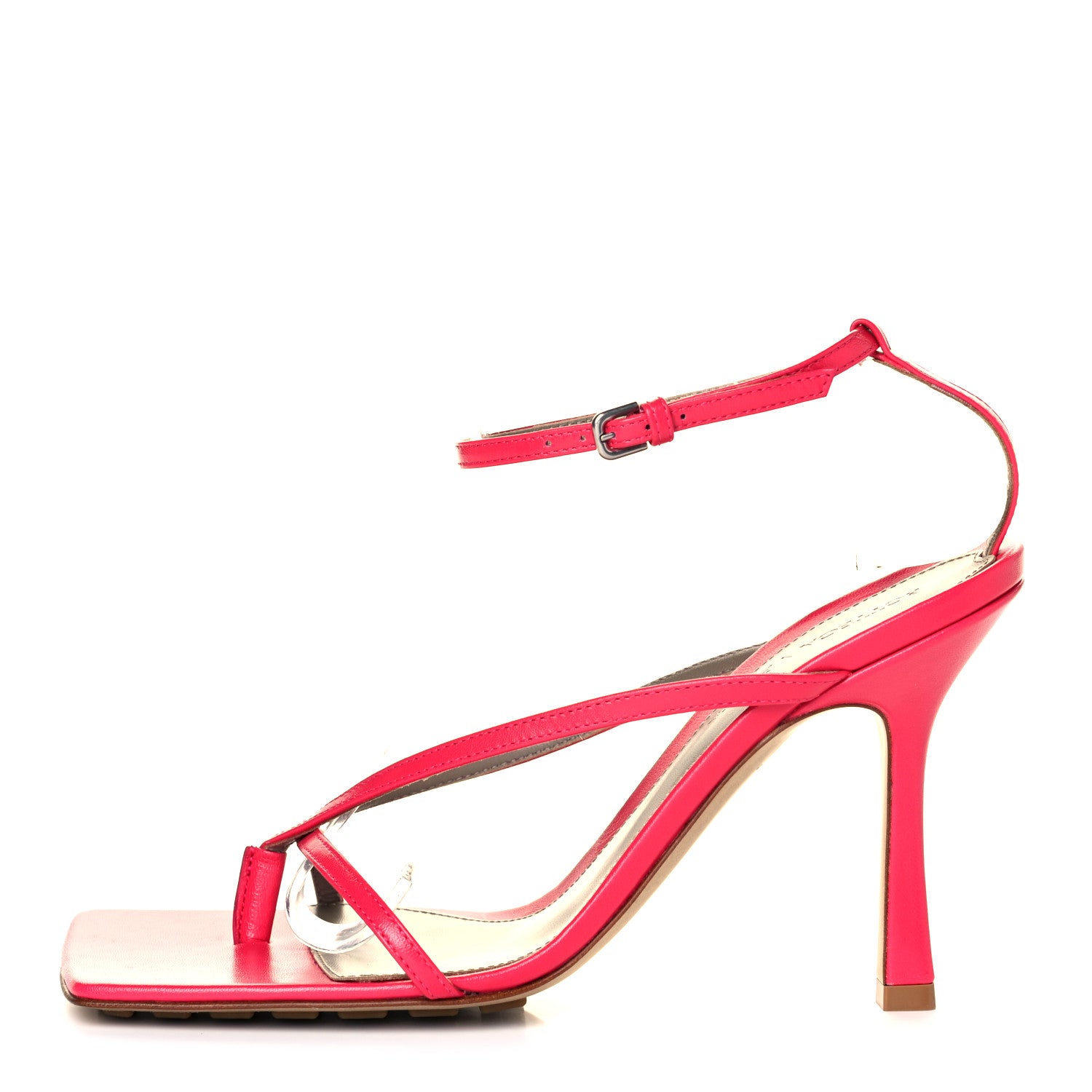 Bottega Veneta Lambskin Stretch Multi Strap 90mm Sandals 38 Fuchsia 1 of 8