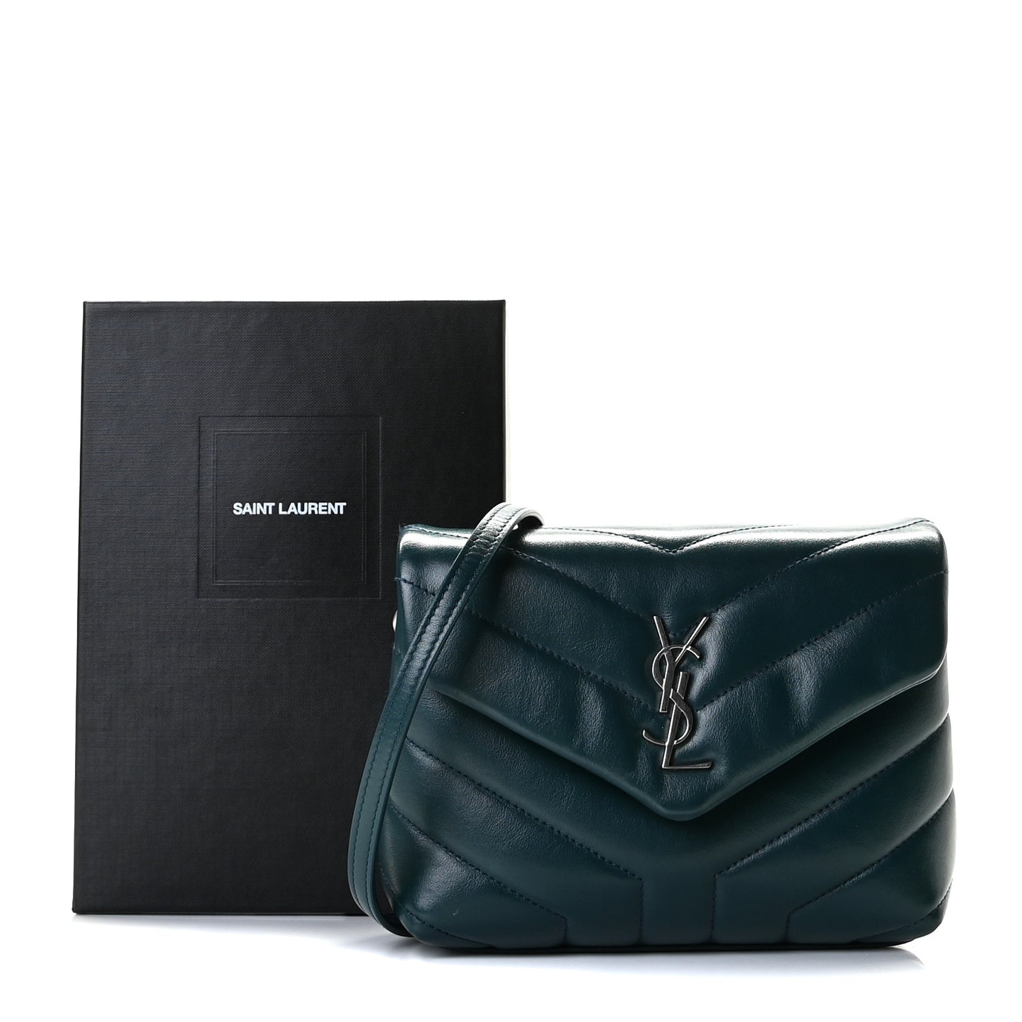 Calfskin Y Quilted Monogram Toy Loulou Satchel Dark Green