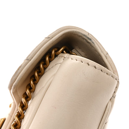 Gucci Calfskin Matelasse Super Mini GG Marmont Shoulder Bag White 15 of 17