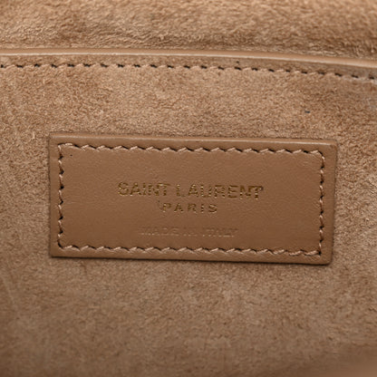 Saint Laurent Smooth Calfskin Medium Monogram Sunset Satchel  Natural Tan 6 of 13