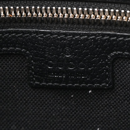 Gucci Monogram Jumbo GG Textured Dollar Calfskin Wristlet Messenger Bag Black 6 of 13