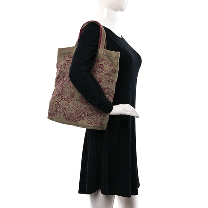 Christian Dior Canvas Print Cruise 2024 Mexico City Tote Ivory Burgundy 2 of 8