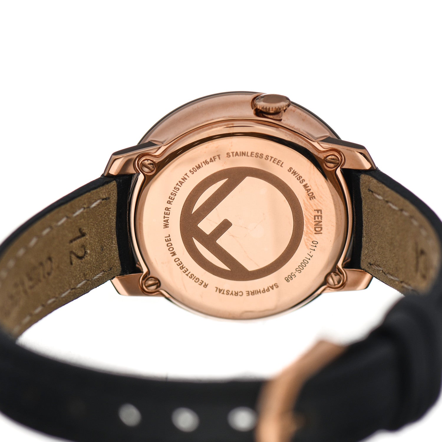 Fendi Stainless Steel Calfskin 28mm Run Away Quartz Watch Black 4 of 4