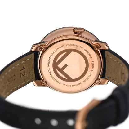 Fendi Stainless Steel Calfskin 28mm Run Away Quartz Watch Black 4 of 4