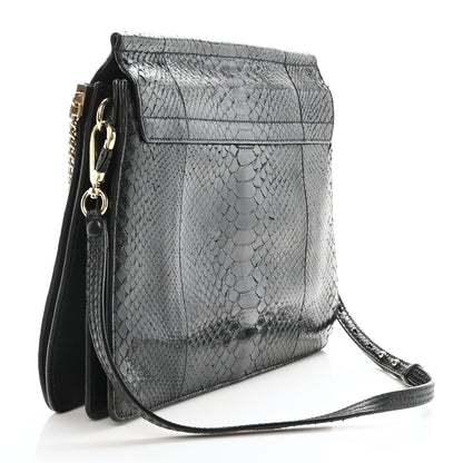 Chloe Snakeskin Medium Faye Shoulder Bag Black 3 of 10