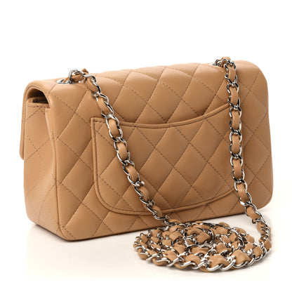 Chanel Lambskin Quilted Mini Rectangular Flap Beige 3 of 10