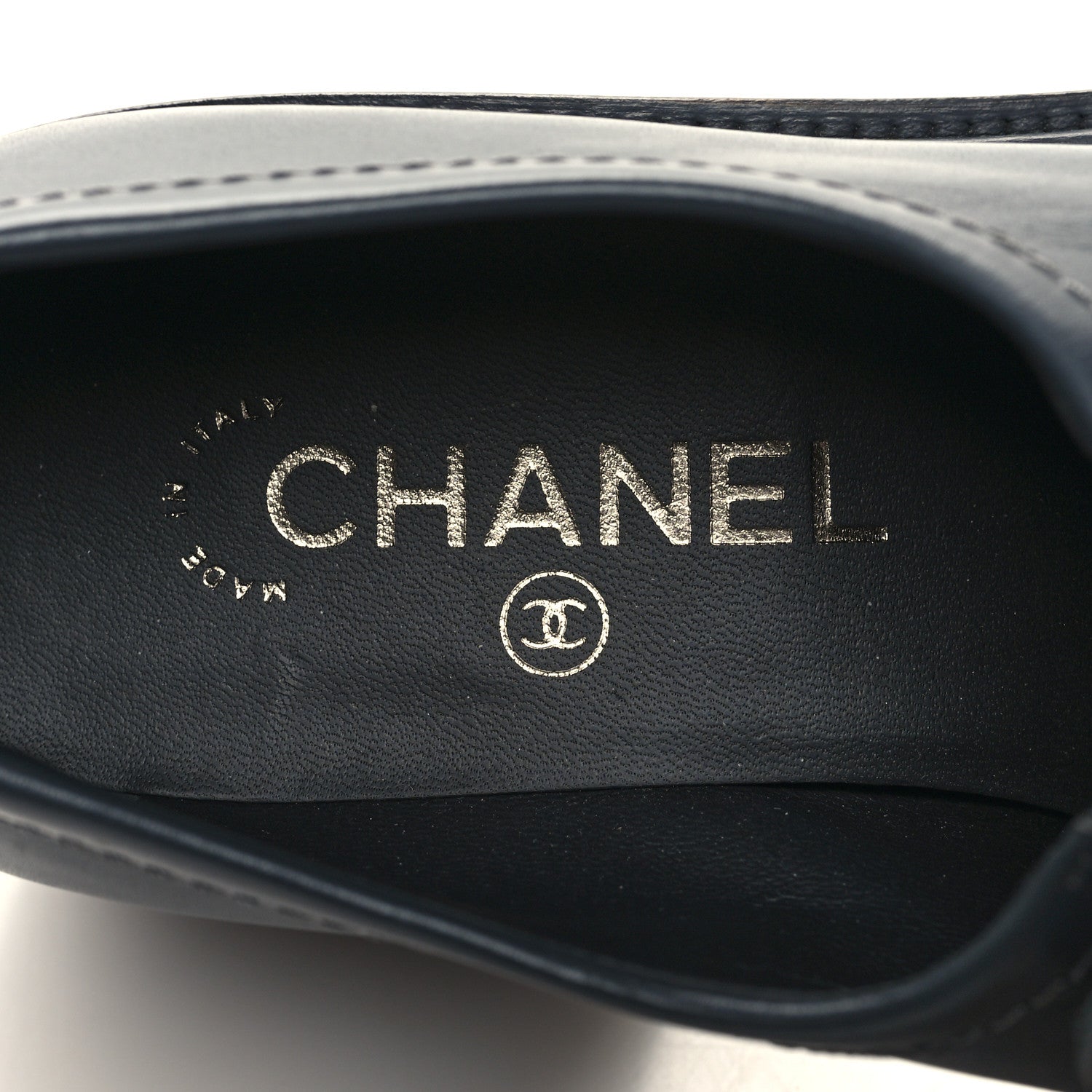 Chanel Calfskin CC Platform Loafers 38 Grey 8 of 8