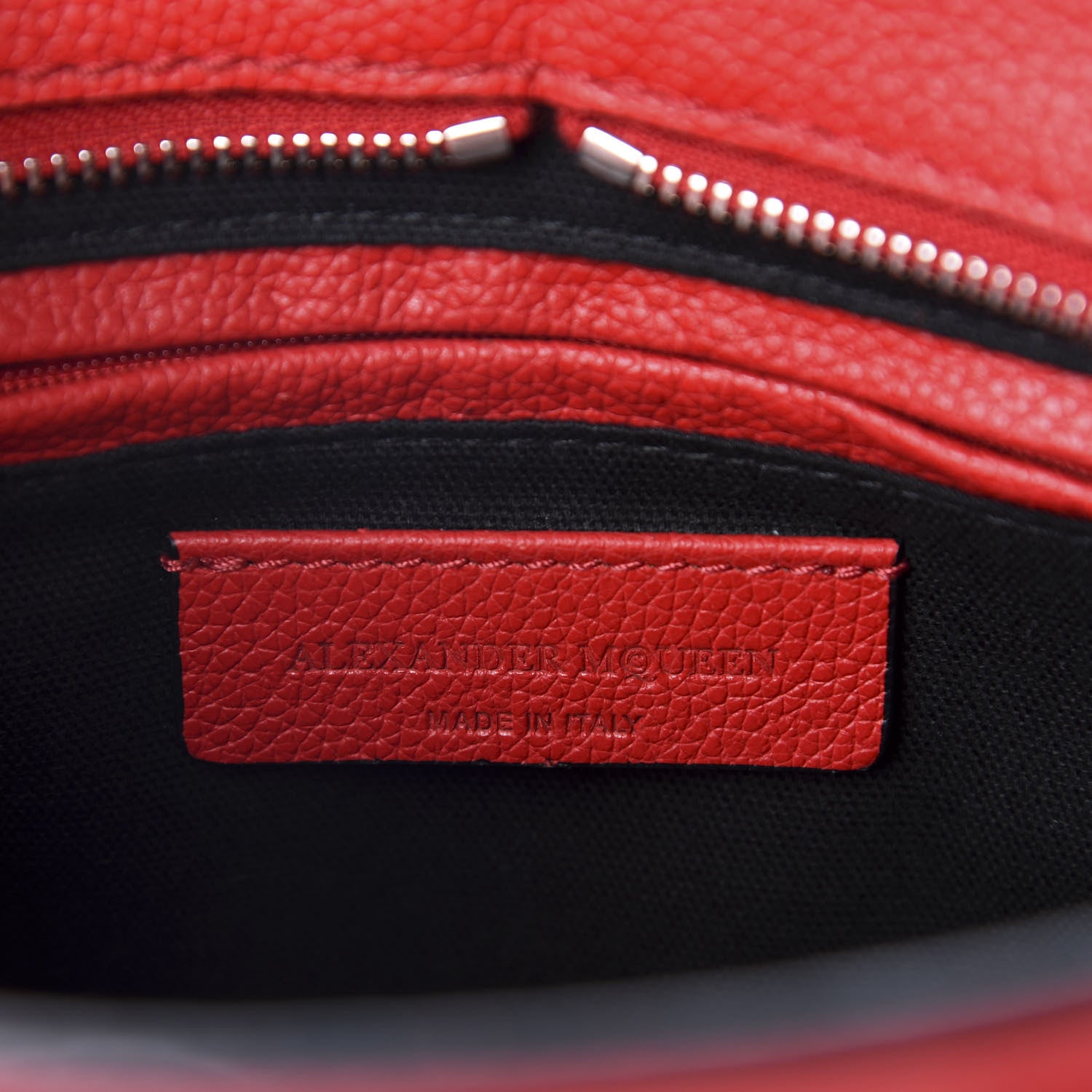 Alexander McQueen Calfskin Mini Skull Padlock Zip Around Tote Red 8 of 10