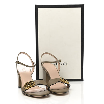 Gucci Lifford Calfskin GG Marmont Ankle Wrap 75mm Sandals 36.5 Mud 8 of 8