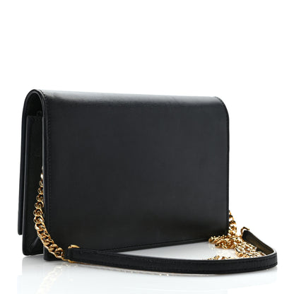 Saint Laurent Smooth Calfskin Classic Monogram Kate Tassel Chain Wallet Black 3 of 9