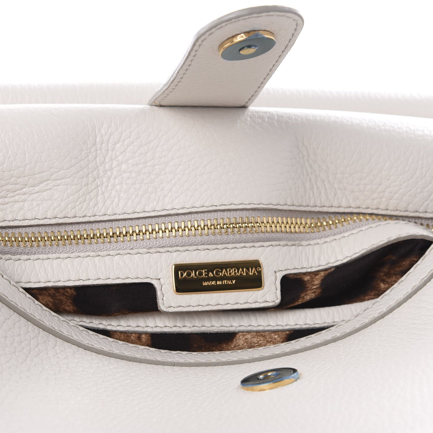 Calfskin Large Miss Sicily Satchel White