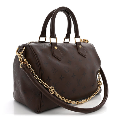 Louis Vuitton Calfskin LV Bliss Speedy Bandouliere 25 Brun 3 of 10