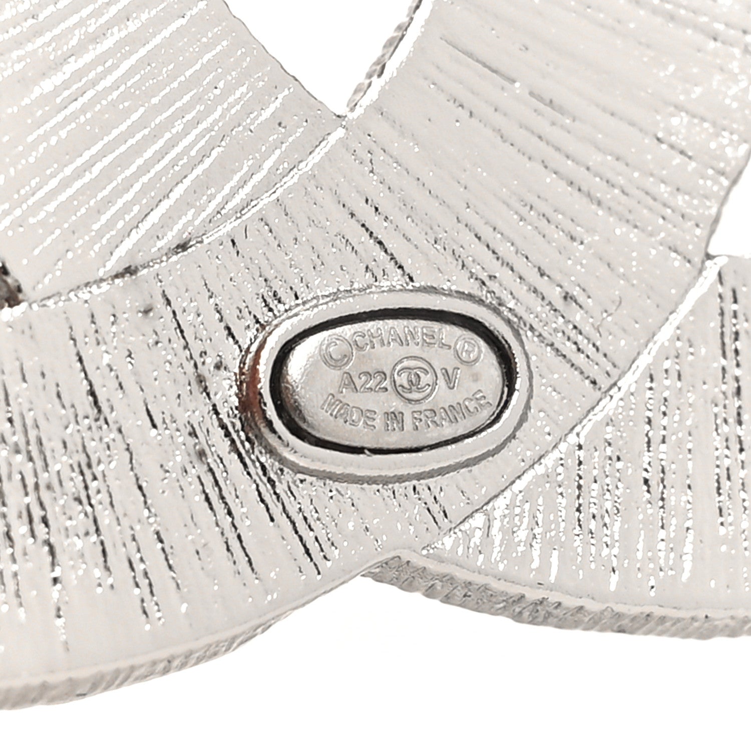 Chanel Baguette Crystal CC Brooch Silver 4 of 4