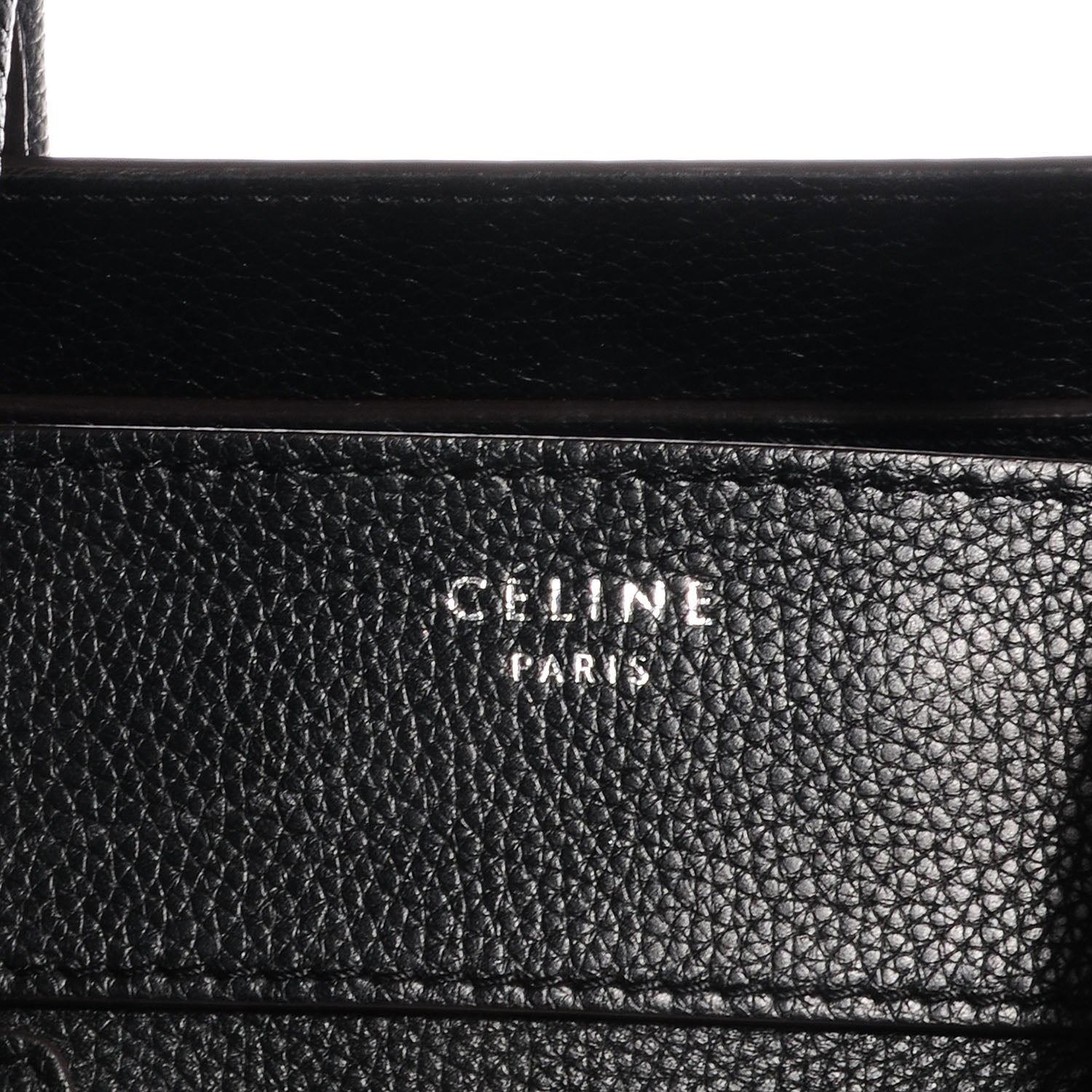 Celine Drummed Calfskin Mini Luggage Black 5 of 10