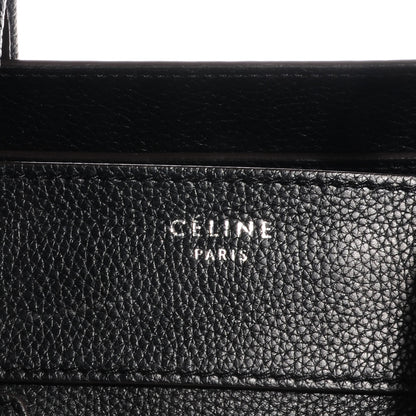 Celine Drummed Calfskin Mini Luggage Black 5 of 10