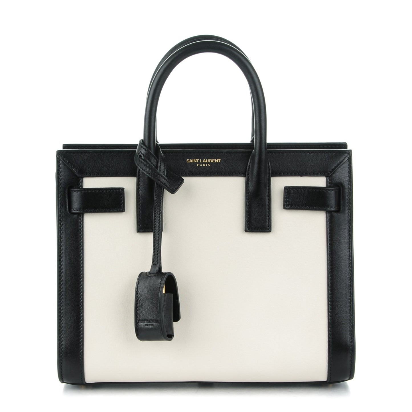 Calfskin Bi-Color Nano Sac De Jour Porcellana Black
